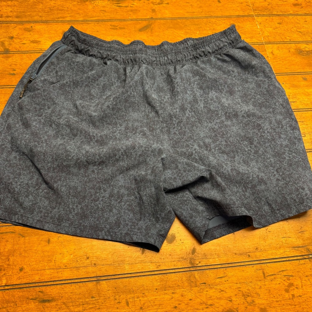 MTB Sport Mens Athletic Shorts‎ XXL Blue Print Elastic Waist Zip Pocket